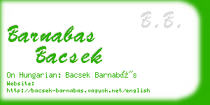 barnabas bacsek business card
